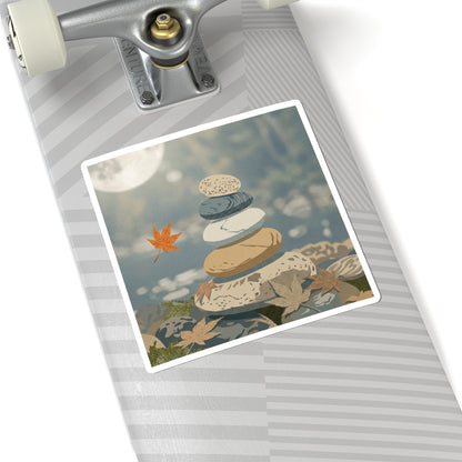 Earthy River Stones Sticker - Japanese Pattern Japandi