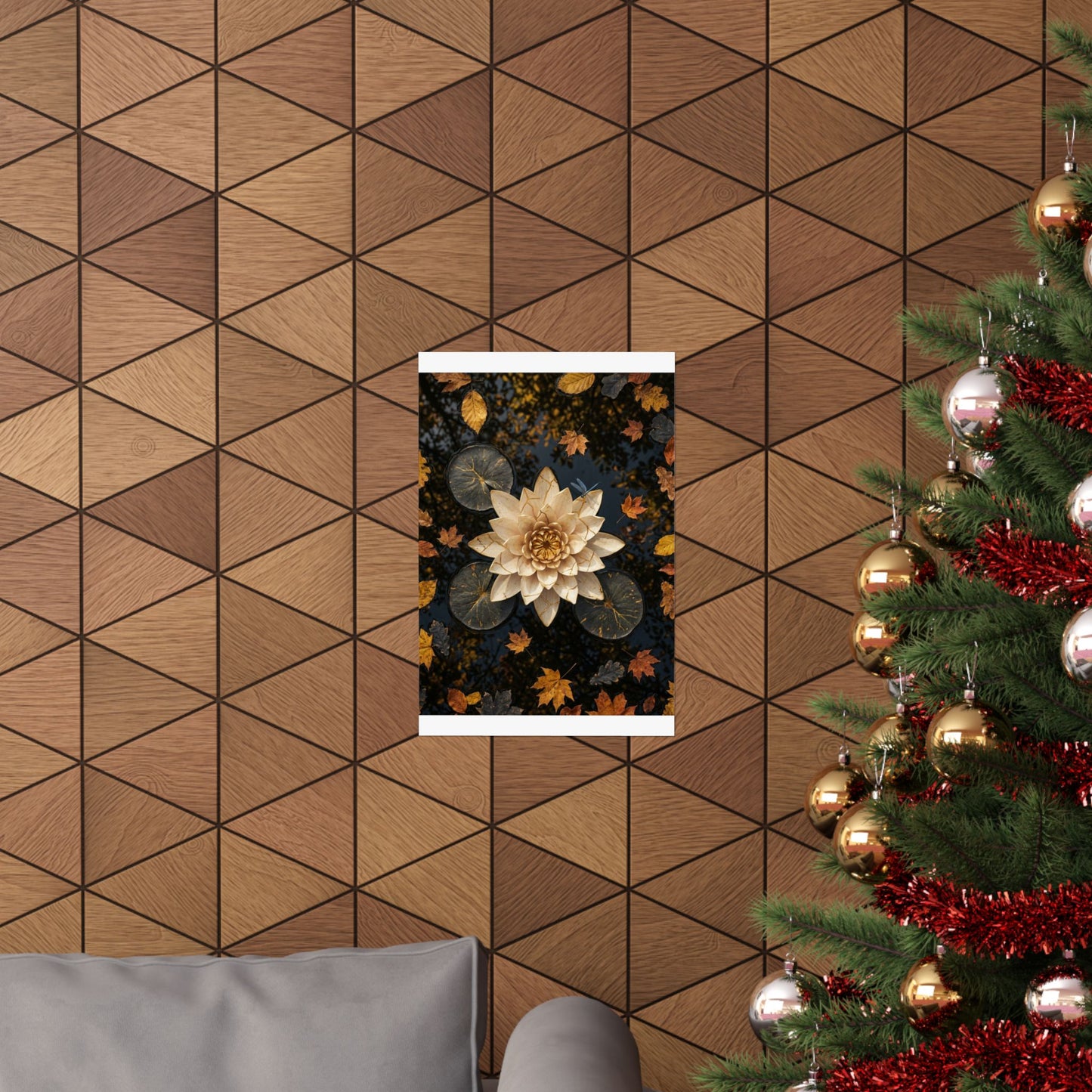 Lotus Flower Gold Repair Wall Art Print | Artful Kintsugi Art