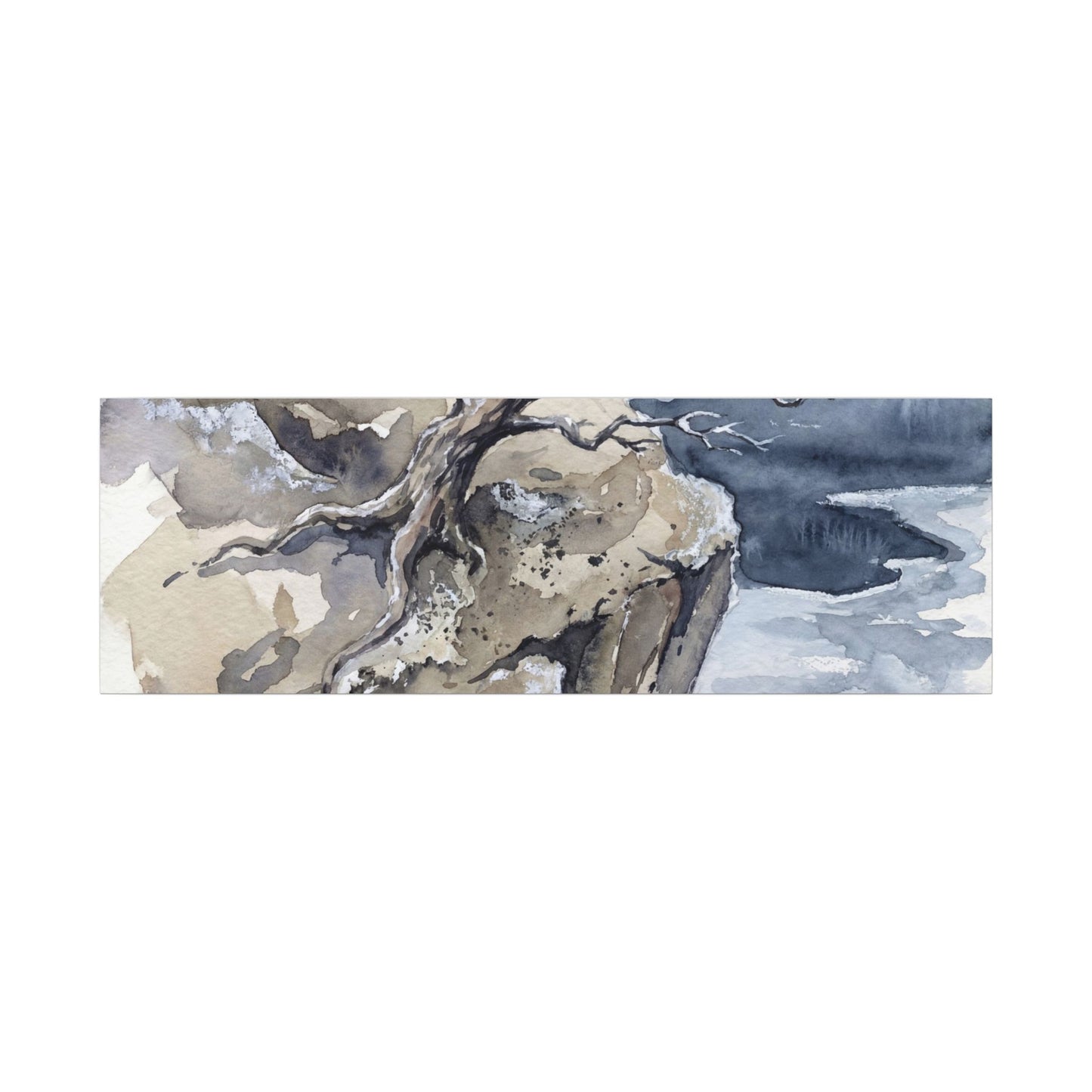 Pine Tree Canvas Art | Winter Japandi Watercolor Art