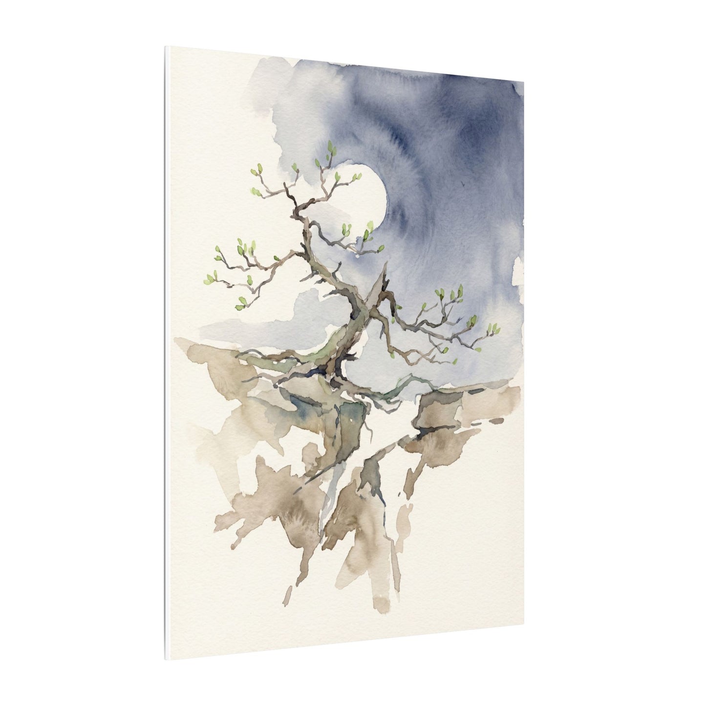 Moonlight Pine Tree Canvas Art - Japandi Ma