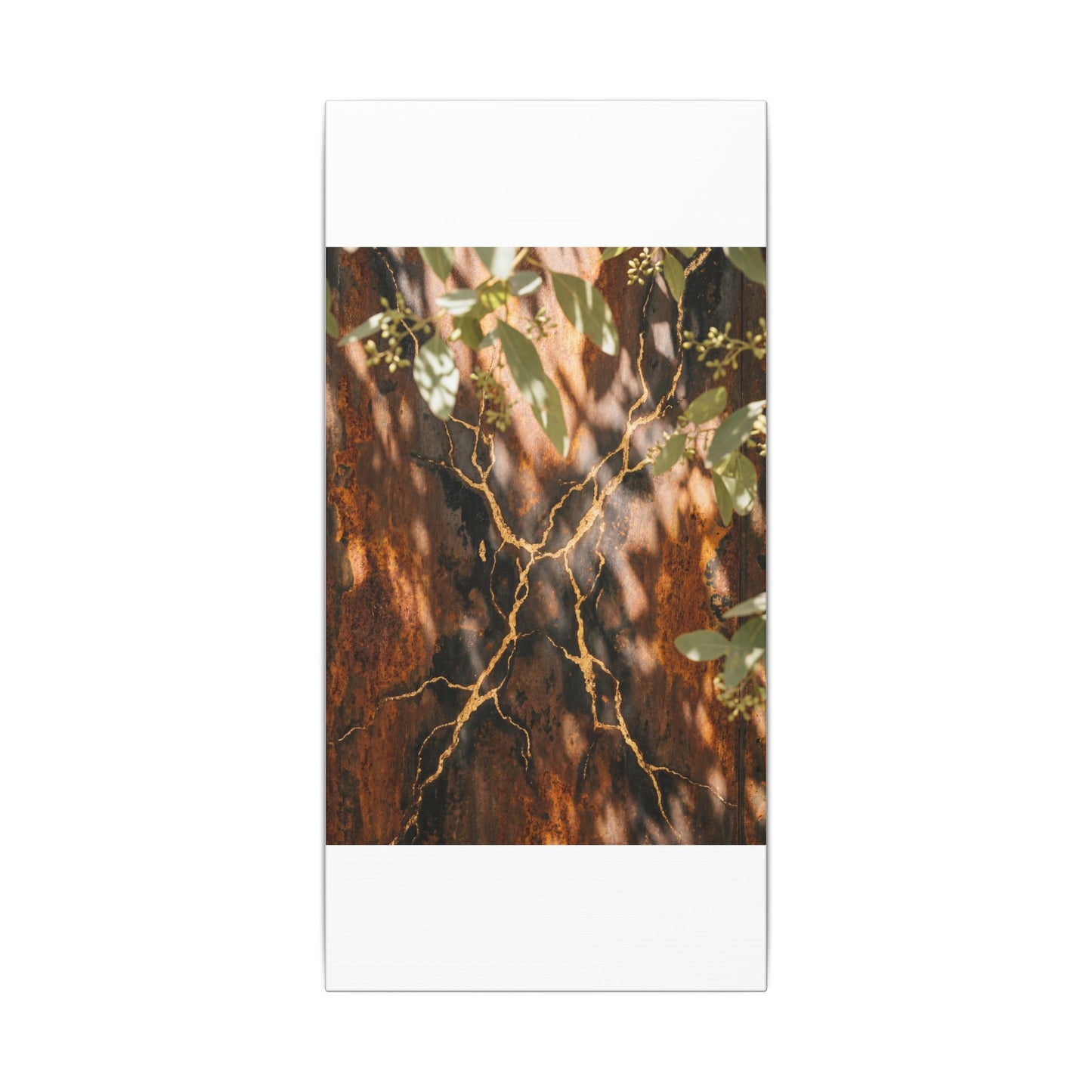 Kanso Rust Patina Canvas Art - Kintsugi Gold Vein