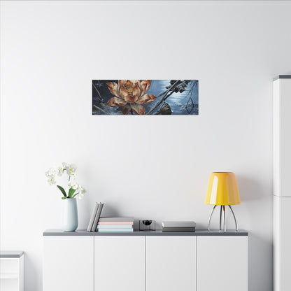 Winter Lotus Flower Broken Beauty Canvas Art | Healing Decor