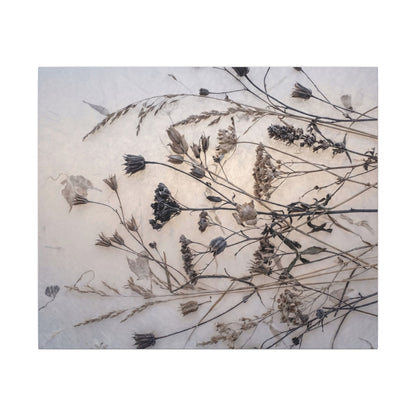 Elegant Dried Flowers Canvas Art - Japanese Pattern Japandi