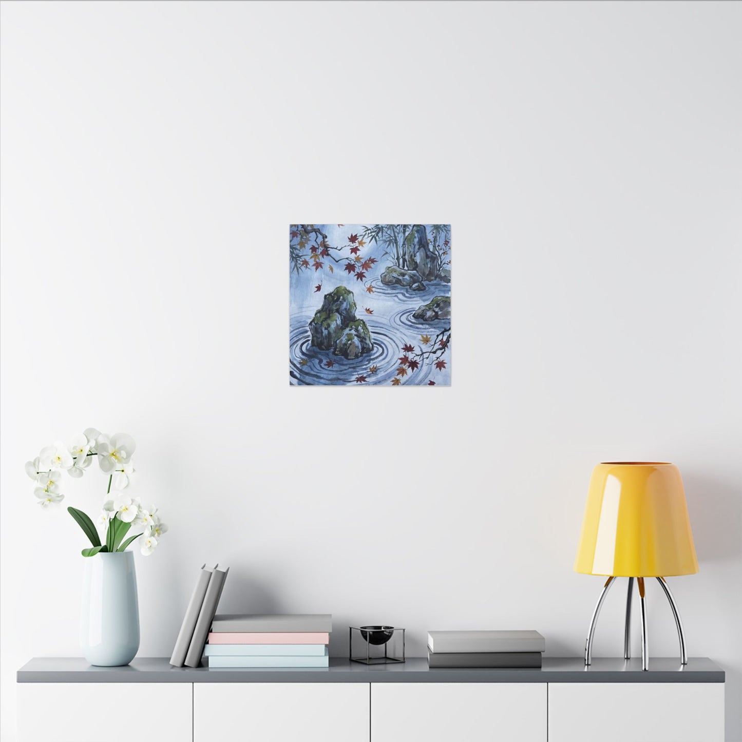 Rock Garden Autumn Canvas Art | Zen Tranquil Design