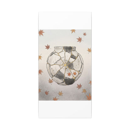 Japandi Broken Pottery in Dawn | Minimal Line Canvas Art