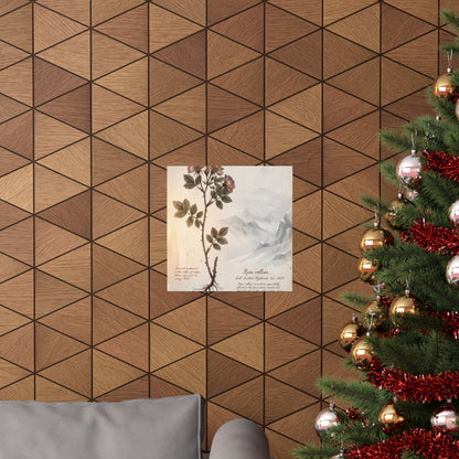 Winter Mountain Mist Herbarium Wall Art Print | Rustic Decor