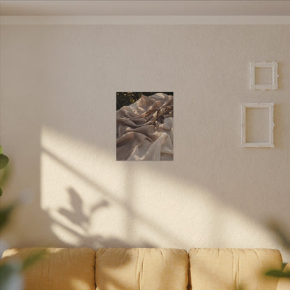 Silk Drape Summer Canvas Art | Japandi Neutral Design