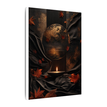 Silk Drape Autumn Canvas Art | Dark Japandi Moody Design