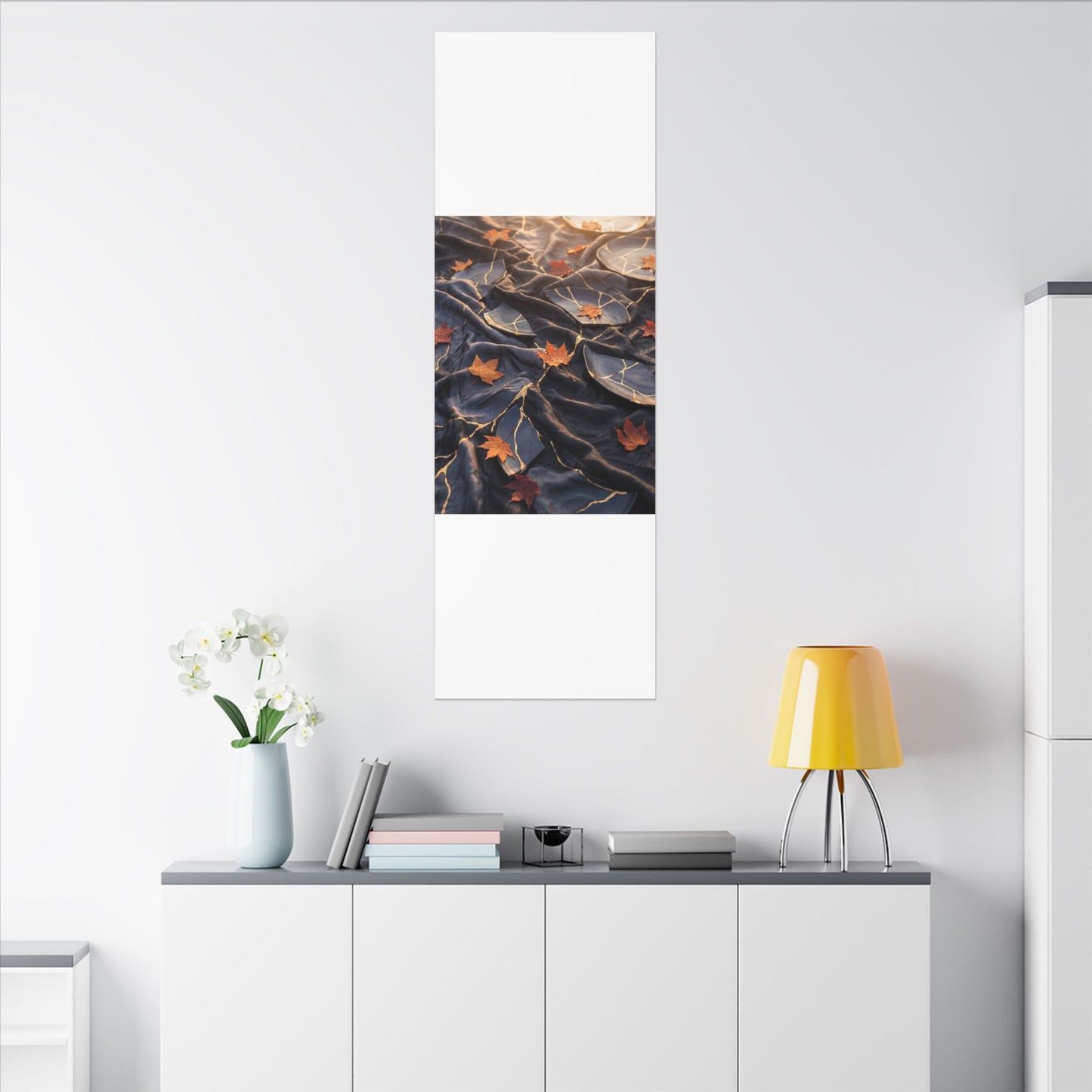 Golden Hour Silk Drape Canvas Art - Kintsugi Shibui