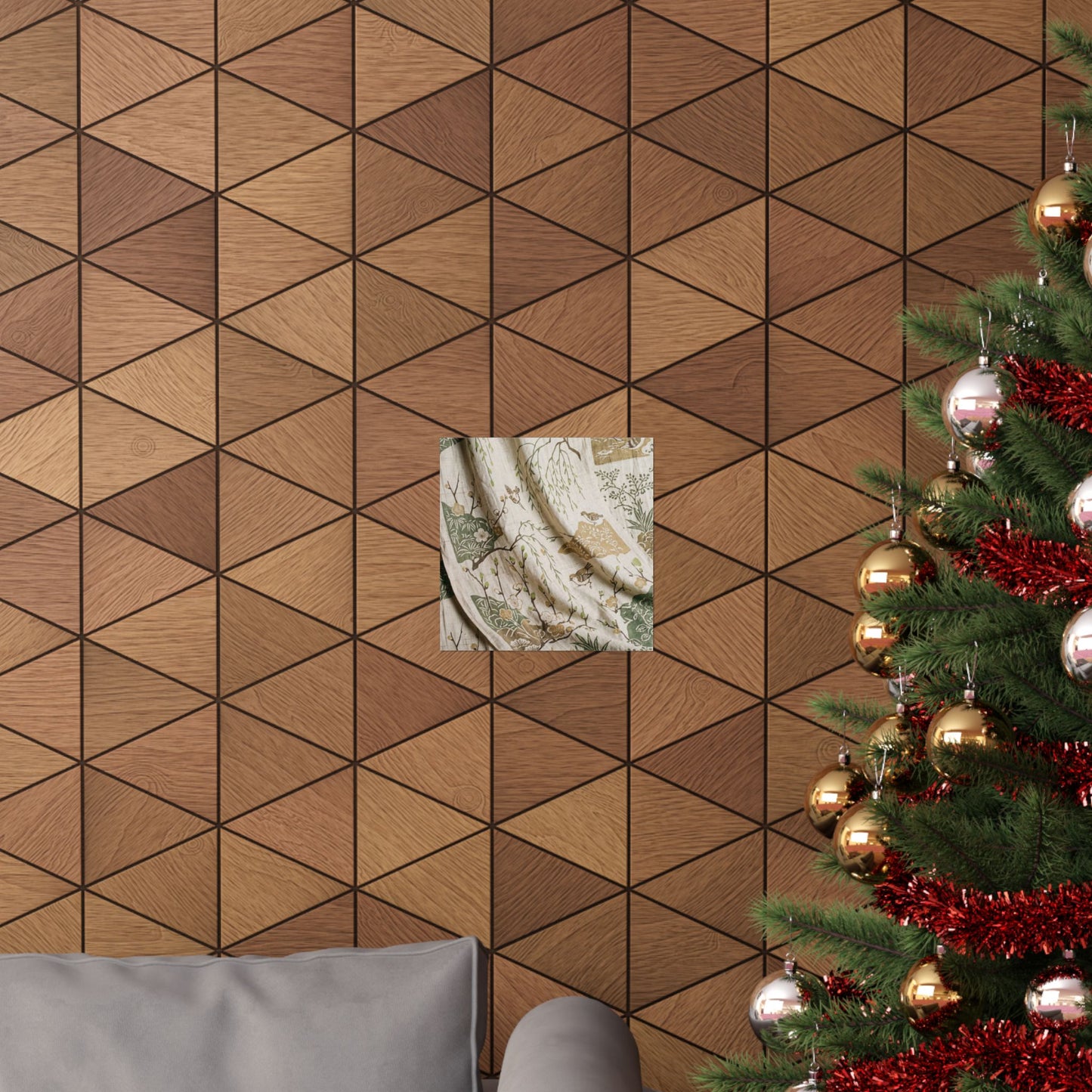 Silk Drape Japanese Pattern Wall Art Print | Neutral Japandi Art