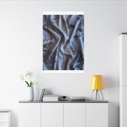 Silk Drape Winter Canvas Art | Japandi Earthy Design