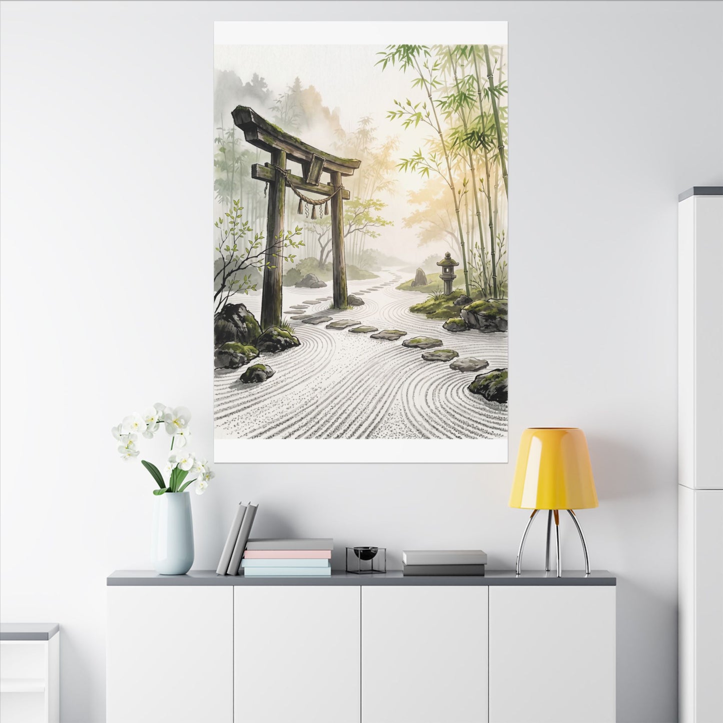 Peaceful Torii Gate Canvas Art - Karesansui Zen
