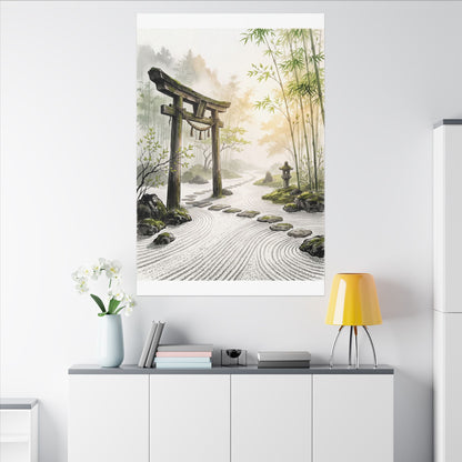 Peaceful Torii Gate Canvas Art - Karesansui Zen