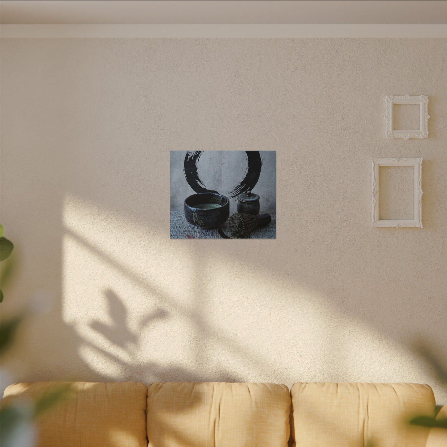 Tea Ceremony Canvas Art | Winter Zen Enso Art
