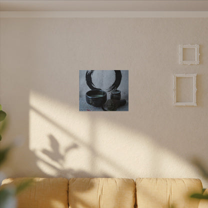 Tea Ceremony Canvas Art | Winter Zen Enso Art
