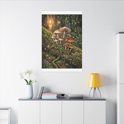 Spring Wild Mushrooms Herbarium Canvas Art | Rustic Decor