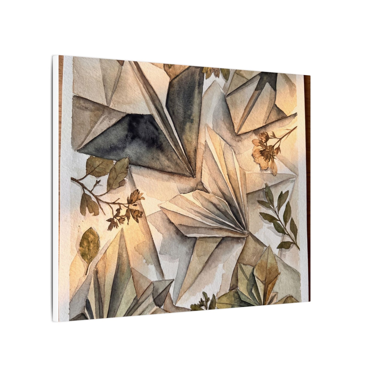 Golden Hour Paper Fold Canvas Art - Japandi Seijaku