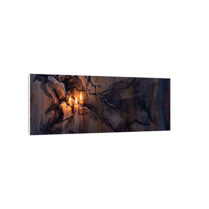 Winter Rust Patina Charcoal Ink Canvas Art | Atmospheric Decor