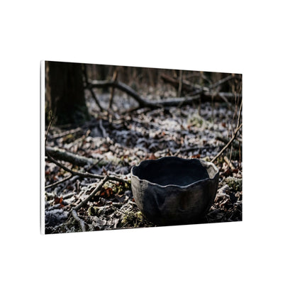 Dappled Ceramic Bowl Canvas Art - Dark Japandi Kanso