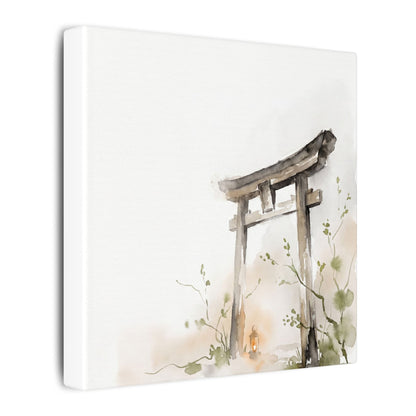 Fukinsei Torii Gate Canvas Art - Japandi Watercolor