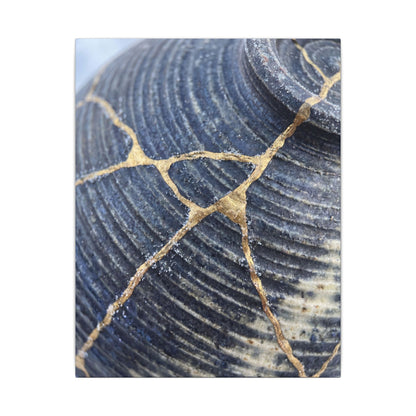 Shibui Water Ripple Canvas Art - Kintsugi Gold Repair