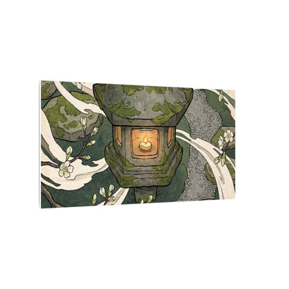 Zen Stone Lantern in Candlelight | Ukiyo E Inspired Canvas Art