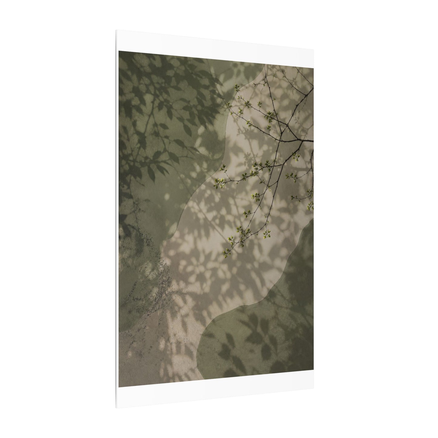 Neutral Shadow Play Canvas Art - Japanese Pattern Japandi