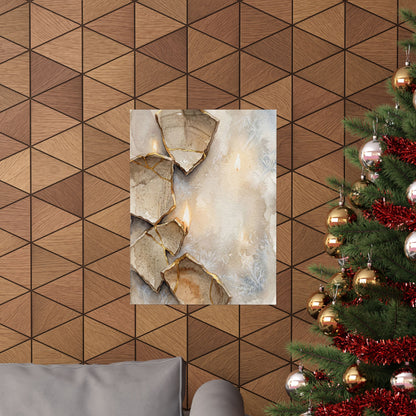 Winter Broken Pottery Watercolor Wall Art Print | Neutral Decor