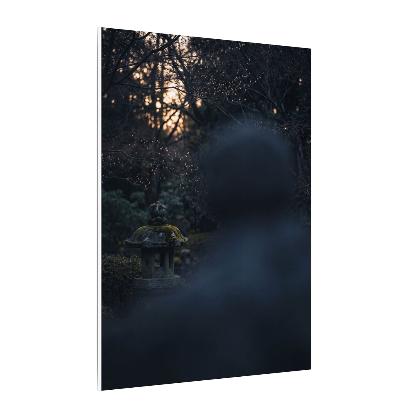Spring Stone Lantern Moody Minimal Canvas Art | Bold Decor