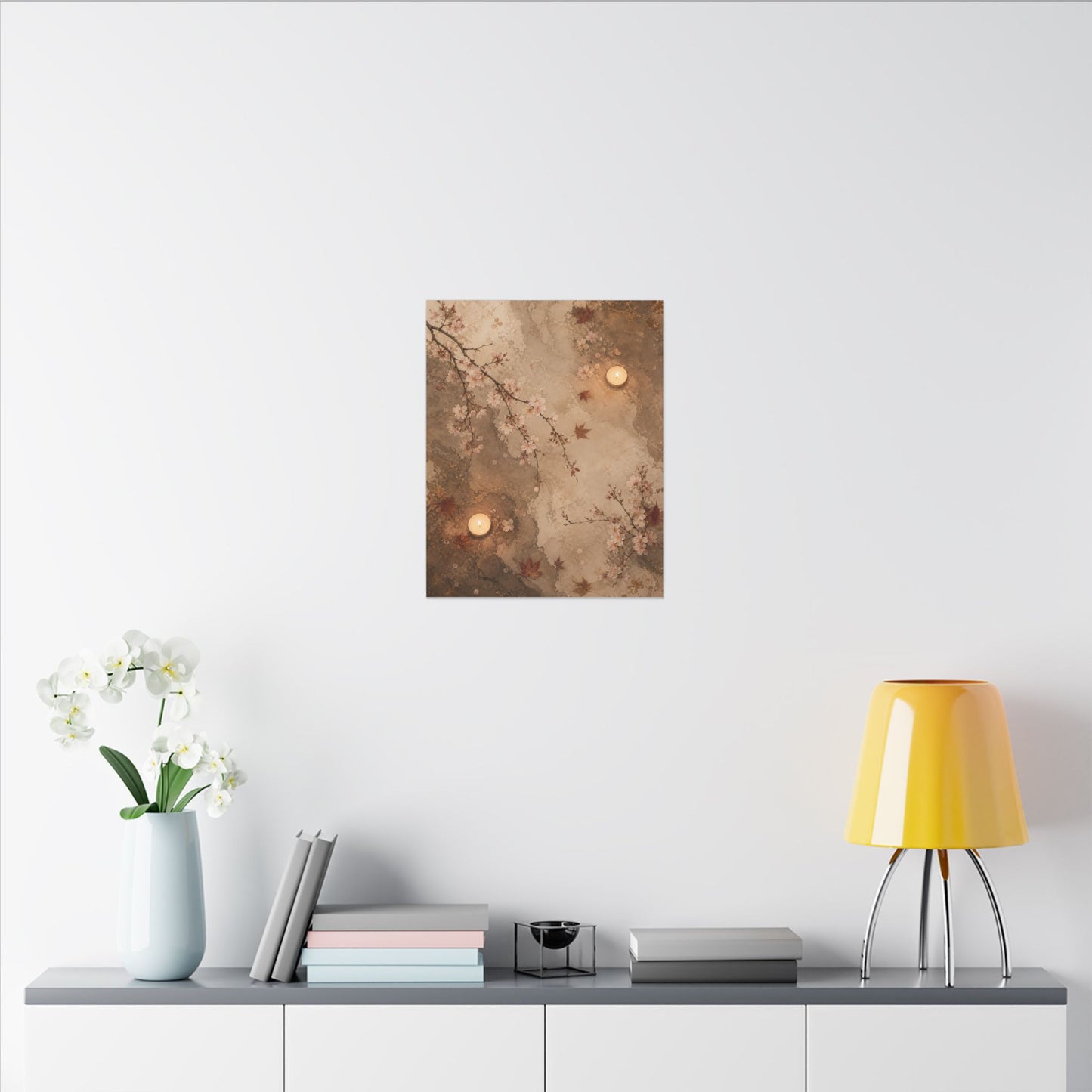 Cherry Blossom Canvas Art | Autumn Japandi Japanese Pattern Art