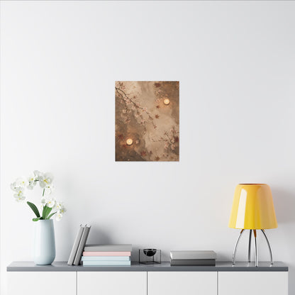 Cherry Blossom Canvas Art | Autumn Japandi Japanese Pattern Art