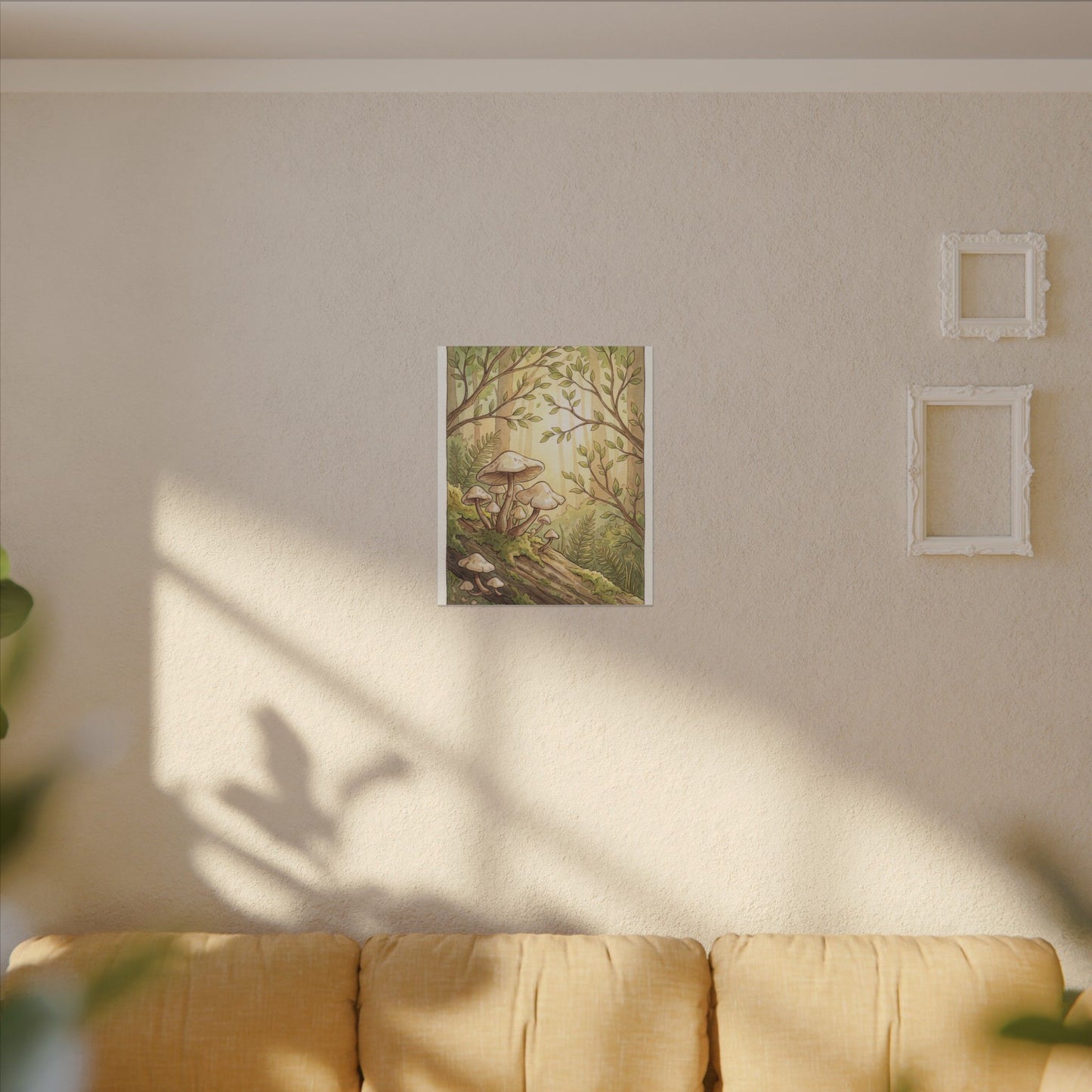 Spring Wild Mushrooms Mushroom Illustration Canvas Art | Cozy Decor