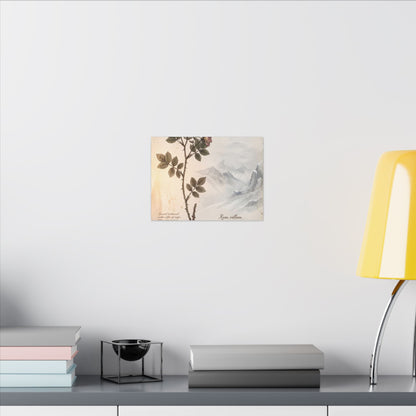 Winter Mountain Mist Herbarium Canvas Art | Earthy Decor