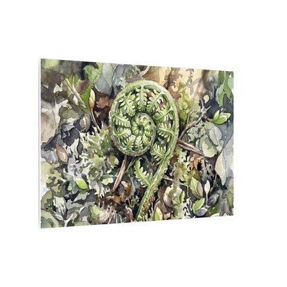 Fern Unfurling Spring Canvas Art | Japandi Neutral Design