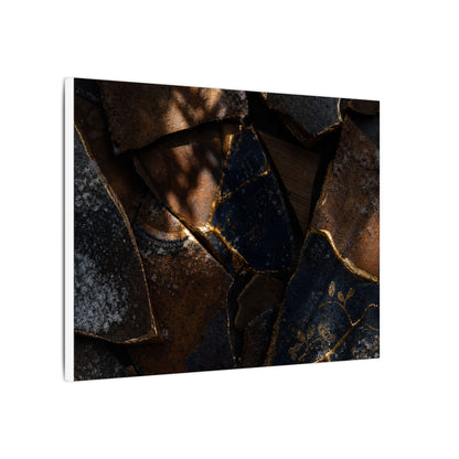 Fukinsei Broken Pottery Canvas Art - Dark Japandi Dark Texture