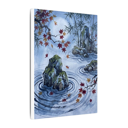 Rock Garden Autumn Canvas Art | Zen Tranquil Design