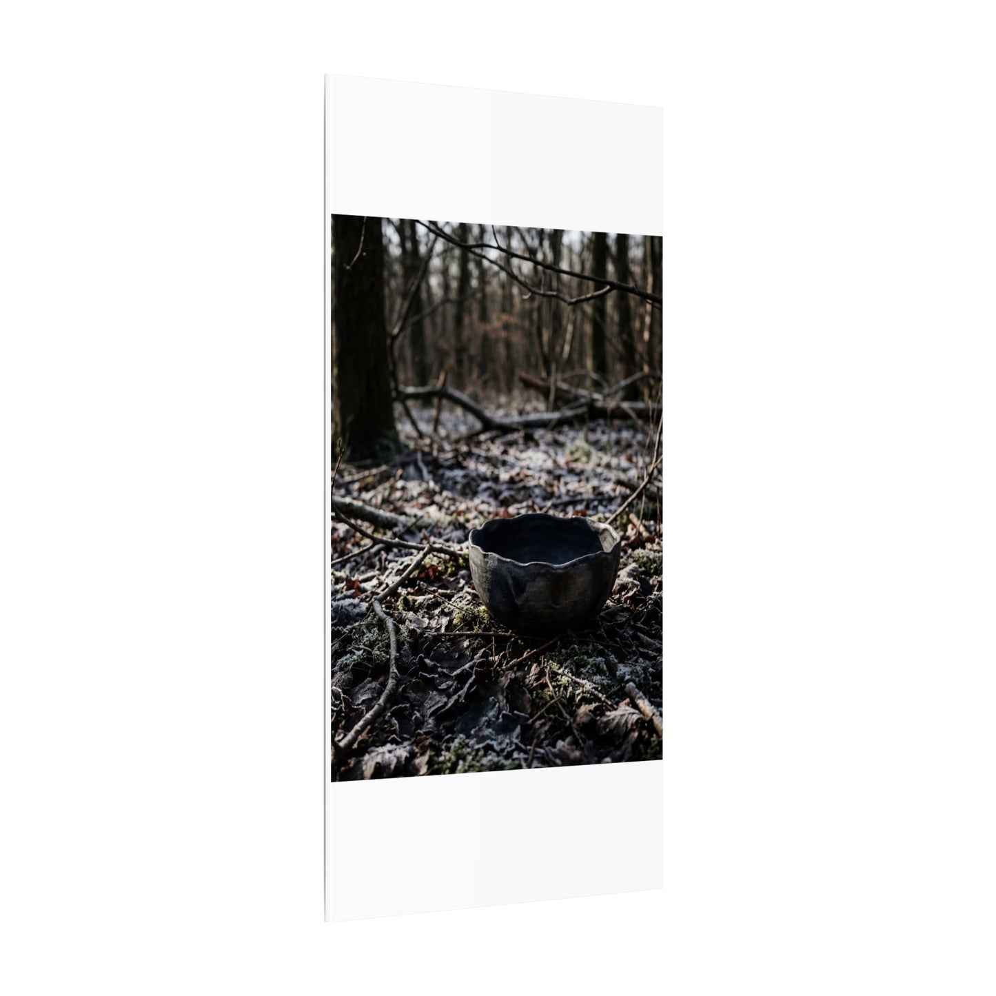 Dappled Ceramic Bowl Canvas Art - Dark Japandi Kanso