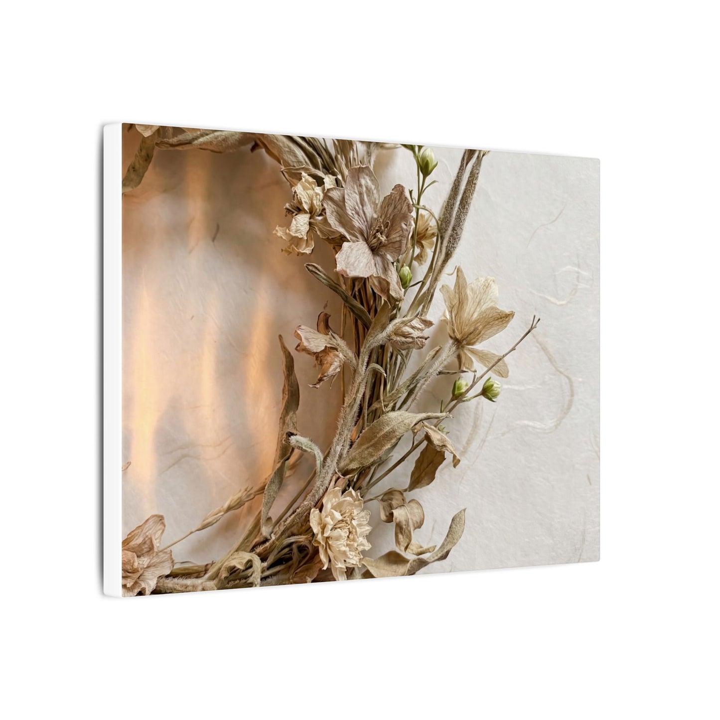 Dried Flowers Japanese Pattern Canvas Art | Neutral Japandi Art