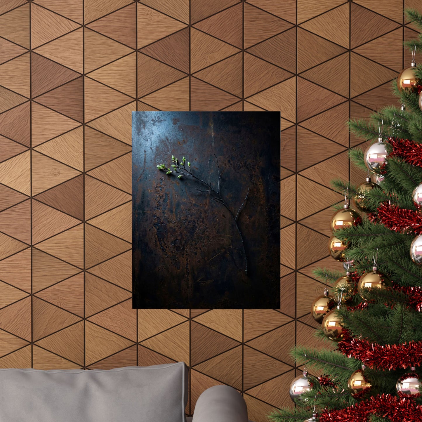 Rust Patina Spring Wall Art Print | Dark Japandi Sophisticated Design