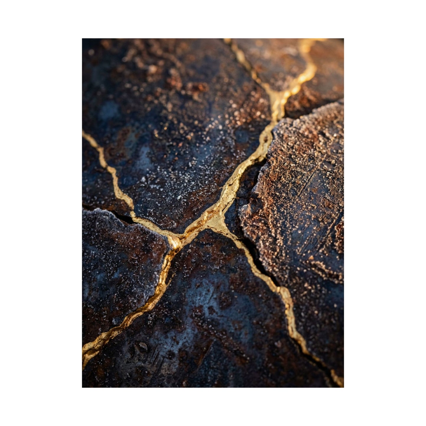 Golden Hour Rust Patina Wall Art Print - Kintsugi Kanso