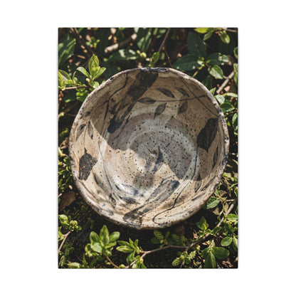 Elegant Ceramic Bowl Canvas Art - Japanese Pattern Japandi