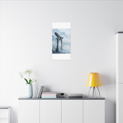 Torii Gate Canvas Art | Spring Zen Sumi E Art