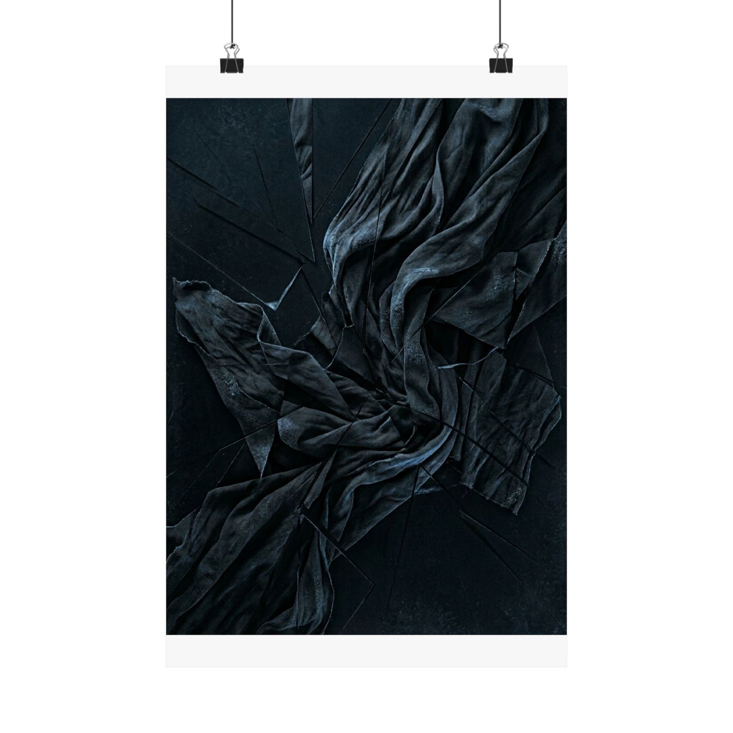 Silk Drape Wall Art Print | Winter Dark Japandi Moody Minimal Art