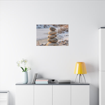 Ma River Stones Canvas Art - Japandi Japanese Pattern