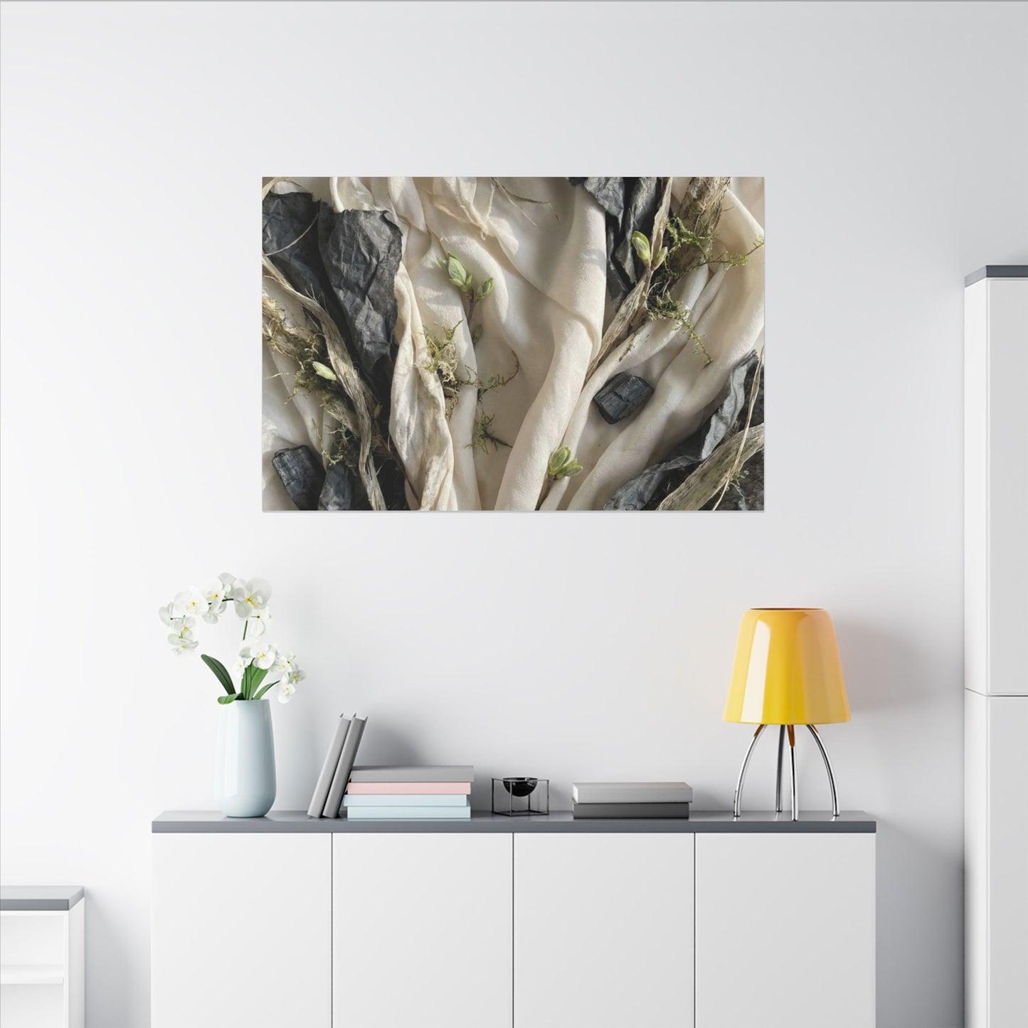Spring Silk Drape Texture Canvas Art | Warm Decor
