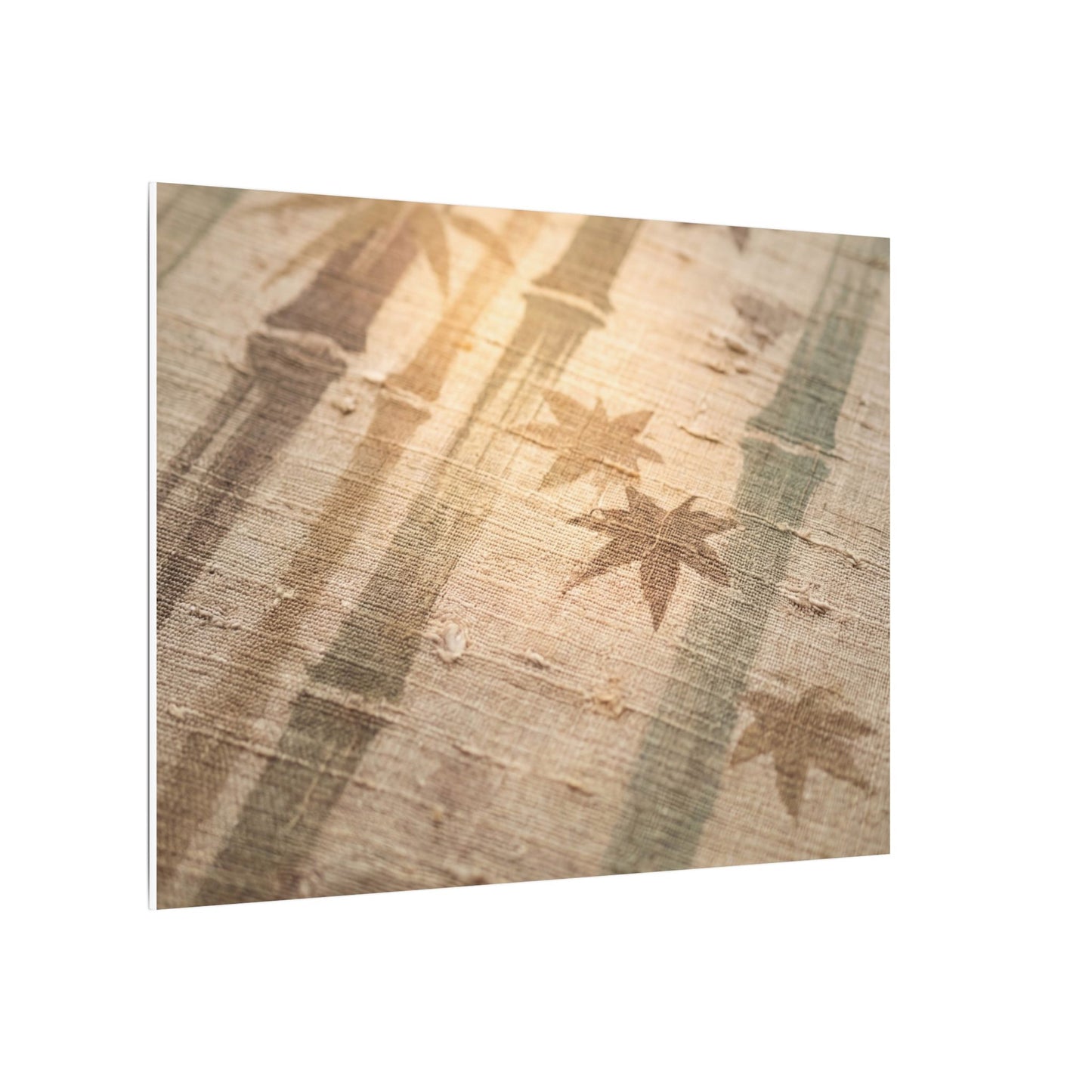 Autumn Bamboo Grove Japanese Pattern Canvas Art | Neutral Decor