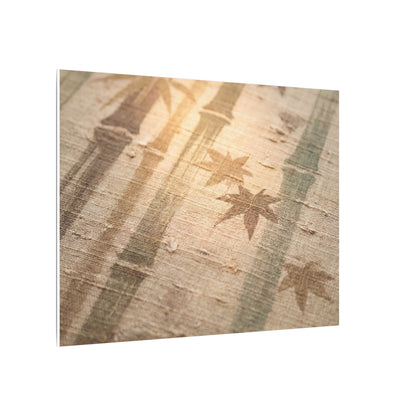 Autumn Bamboo Grove Japanese Pattern Canvas Art | Neutral Decor