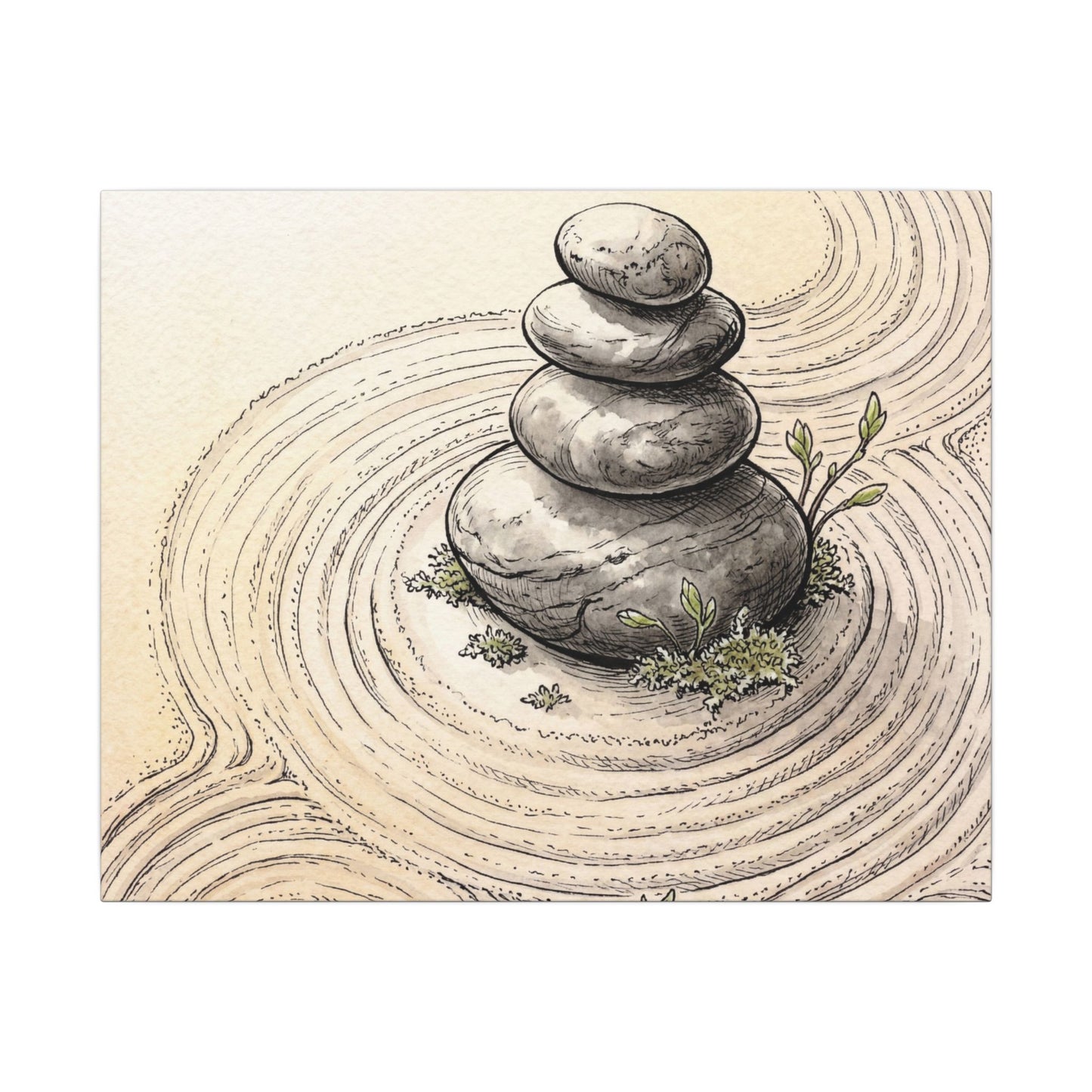 River Stones Spring Canvas Art | Zen Serene Design Art Print