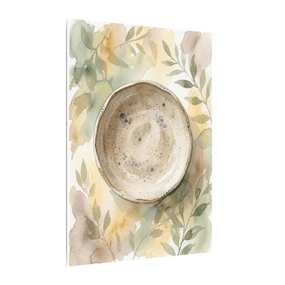 Ceramic Bowl Watercolor Canvas Art | Warm Japandi Art