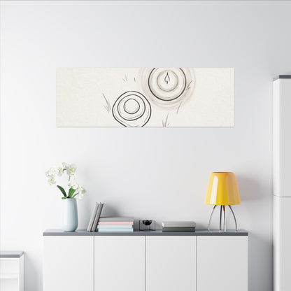 River Stones Canvas Art | Winter Japandi Minimal Line Art
